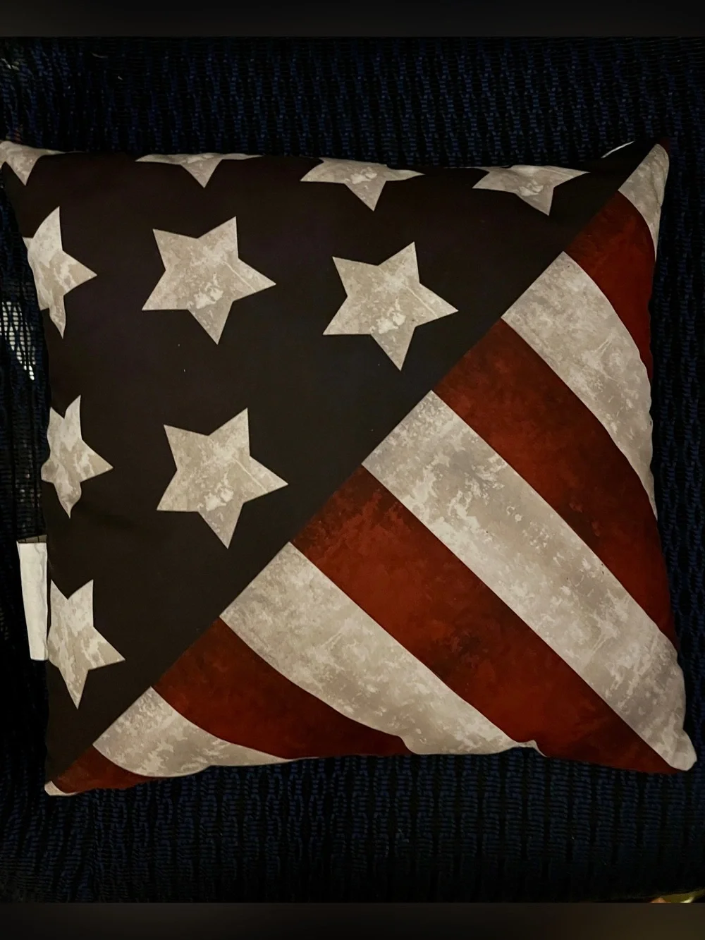 Patriotic American Flag Throw Pillow | Spoontiques | Red White Blue Decor